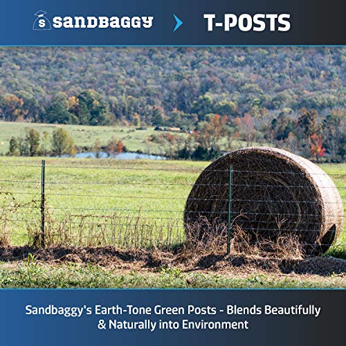 Sandbaggy Green Fence T-Post 5 Feet Length - for Securing Fencing or Safety Fence (800 Posts)