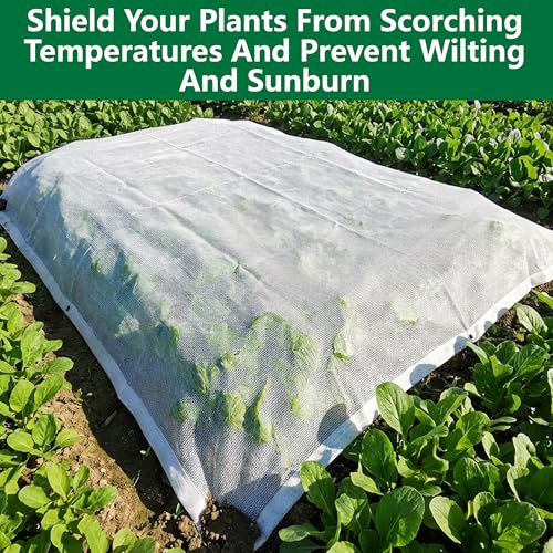 6.6 x 6.6 Ft Plant Sun Shade Cloth, 60% Shading White Sun Protection Net | Tear Resistant Garden Sunshade Cloth Cover with Reinforced Grommets for Protecting Plants from Direct Sunlight - color: 2x2m
