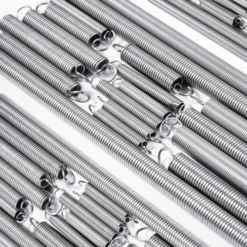 6pcs Extension Springs,0.047"x0.4"x2.76" 304 Stainless Steel | Extension Springs with hook ends 2.76inch - size: 0.047"x0.4"x2.76"