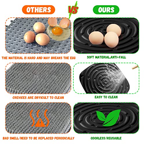 4PCS Chicken Nesting Box Pads, Washable Nesting Pads for Chicken Coop Bedding Nest Box Liners (Black) - color: Black