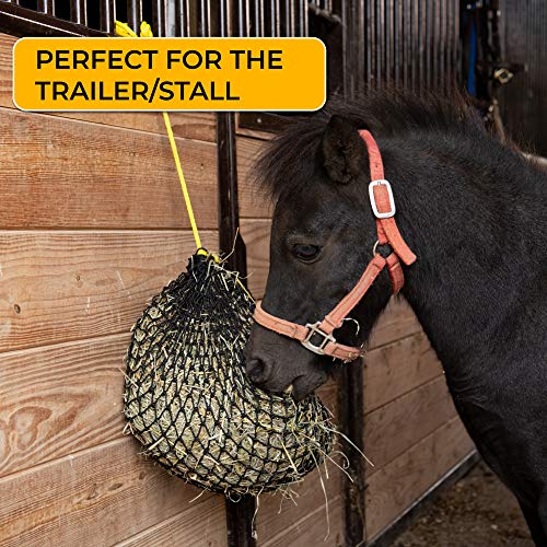 Extra Small Slow Feed Hay Net with 1 inch Holes, Easily Holds 1-2 Flakes