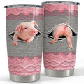 SANDJEST Pig Tumbler 20oz Stainless Steel Insulated Tumblers Coffee Travel Mug Cup Funny Pig Gifts for Women Girls Gift for Birthday Christmas - color: Pig