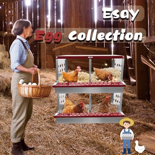XINYI Chicken Nesting Boxes for Laying Eggs,Metal Coop for 4 Chickens,Roll Away Nesting Boxes,Easy Egg Collection,Brooder Box for Rabbit,Squirrel,Parakeet,Owl,Cockatiel,Robin - size: 33.0"L x 13.0"W x 24.4"H
