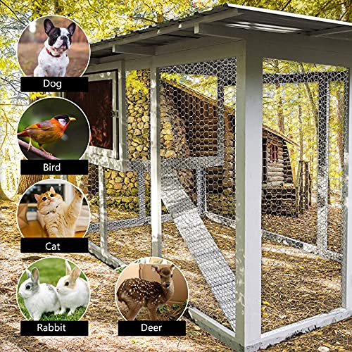 Chicken Wire Fencing, 6ft x 150ft Hexagonal Galvanized Chicken Wire Mesh Fence 2 Inch Mesh Fence Poultry Netting Animal Barrier for Craft Projects Gardening Chicken Coop Rabbit Pet - size: 6ft x 150ft