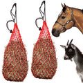 Majestic Ally 2 pcs Ultra Slow Feed 1.5"x1.5" Holes 40” Hay Net for Horses and livestocks (Red) - color: Red