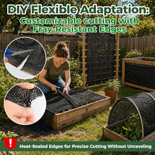 55% Shade Cloth for Garden,HDPE Cuttable Sun Shade for Plants,Mesh Garden Shade Cloth for Greenhouse Vegetables,Plant Heat Protection Black Cover for Patio Raised Bed (10×20FT) - size: 10×20FT