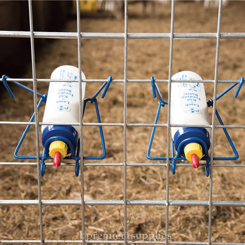 Premier 1 Lamb 'N' Goat Kid Wide-Mouth Bottle Kit – Pritchard Teat & Rack | Includes Pritchard teat & bottle rack. Wide mouth for easy cleaning & filling. For orphan lambs & goat kids. - style: Bottle, Pritchard Teat & Bottle Rack