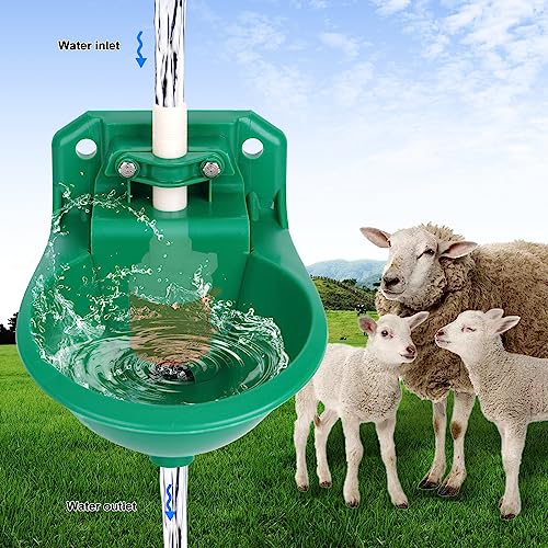 Goat Waterer, Livestock Waterer for Sheep Dog Piglet Calf Horse Farm Water Troughs for Livestock Automatic Water Bowl Plastic Drinking Bowl Water Dispenser 2 Pack