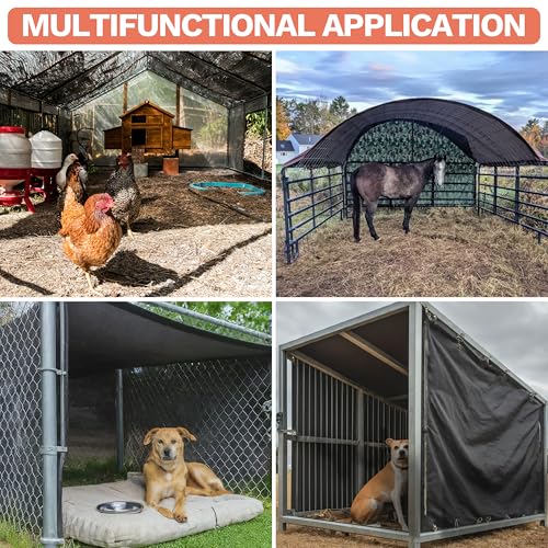 Amgo 6' x 3' Black Shade Cloth with Grommets - 90% Sunblock, Durable Mesh Fabric Tarp for Dog Kennel Cover, Greenhouse, Fence Privacy Screen, Chicken Coop & Pet Playpen (We Make Custom Size)