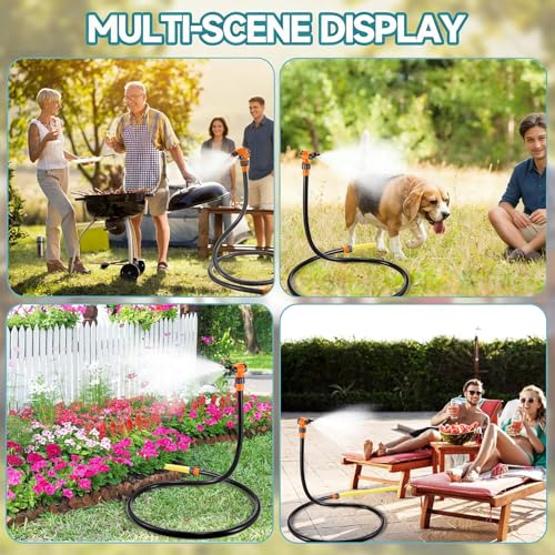 Portable Adjustable Water Standing Misters for Outside Patio | Outdoor Cooling Misting System with 360° Adjustable Nozzle, Thickened Pipe, for Backyard Pool Pet Hot Summer Porch Garden
