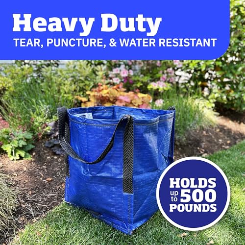 DURASACK Heavy Duty Storage Tote Bag 22-Gallon, Blue, Pack of 4 | Moving Bag Utility Tote for Laundry, Moving & Home Storage, Reusable Self-Standing Design, Holds up to 500 Pounds - color: Blue, size: Pack of 4