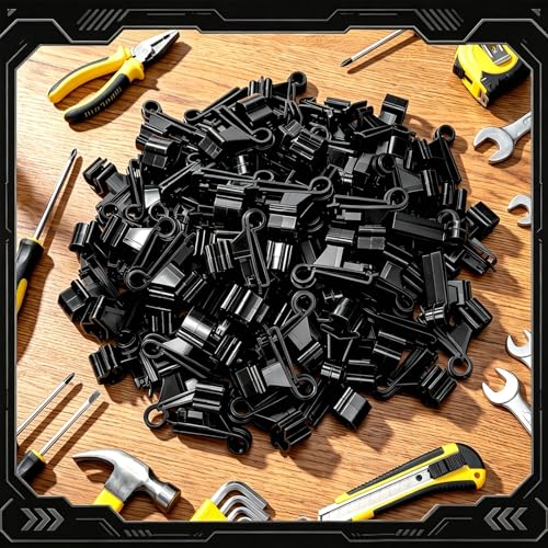 100 Pcs T-Post Poly Tape Insulator Large Snap T-Post Holding Electric Fence Insulator for Farm Fence (Black) - color: Black