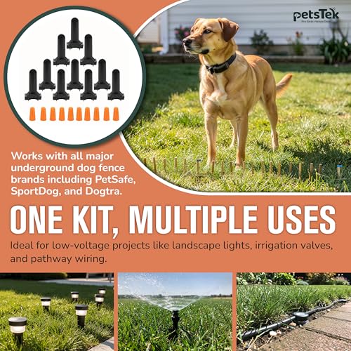 5 Pack Direct Bury Waterproof Wire Splice Kit, Wire Nut Electrical Connectors for Wire Break Repair, Compatible with PetSafe, SportDog, Dogtra In-Ground Dog Fence Systems, Made in USA - size: Pack of 5