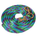 Mustang Poly Lead Rope 9ft. with Bolt Snap - color: Grn/Prpl/Trq