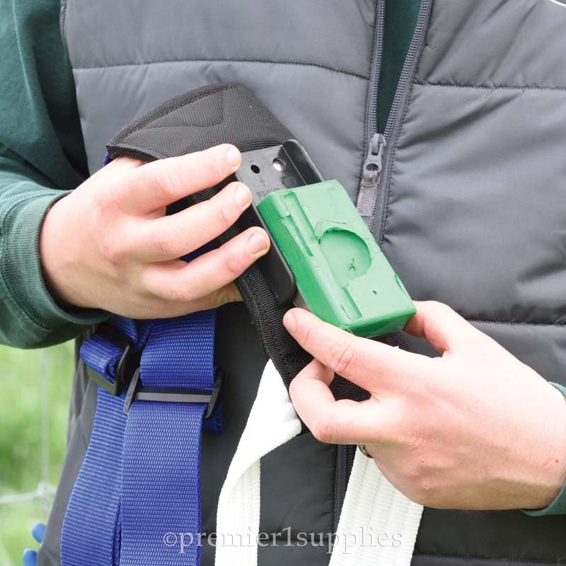 Premier 1 EZ-Mark Harness Crayon for Sheep & Goat Marking – Green | Green crayon. Identifies if ewe or doe has been bred. Use at 40–80°F. Compatible with Premier marking harnesses. - style: Green Crayon