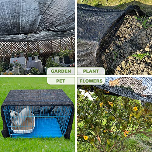 50% Shade Cloth for Garden, 10x12FT Black Sun Shade Cover | HDPE Fabric, Mesh Tarp without Grommets for Plants, Greenhouse, Patio, Chicken Coop - size: 10FT x 12FT