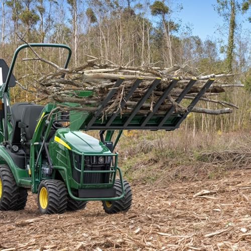 60" Clamp on Debris Forks 4000 lbs Loader Bucket Fork | Heavy duty clamp on pallet forks and debris forks attachments fit for loader bucket, skid steer, and tractor. - size: 60 IN