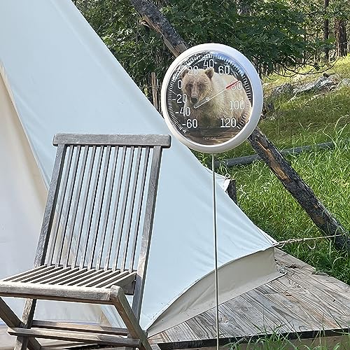 Taylor Nature Series Bear Indoor Outdoor Dial Thermometer, Easy to Read Wall Decor for Patio, Pool, Yard, Garden or Garage, 13.25 Inch, Tan Bezel - style: Bear