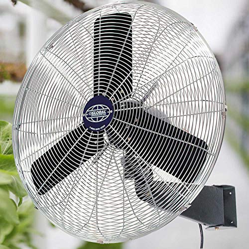 Global Industrial 30" Diameter Commercial Wall Mount Fan, Fixed & Oscillating - color: Black/Gray/Silver