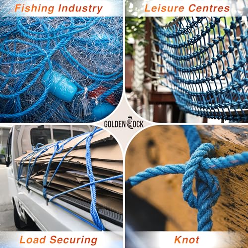 2116lbs Heavy Duty PP/Polyester/Nylon Rope, Blue, 5/16inX32FT | Weather-Resistant & Waterproof Rope for Pool, Camping, Construction & Rigging Applications - color: Blue, size: 5/16in X 32FT