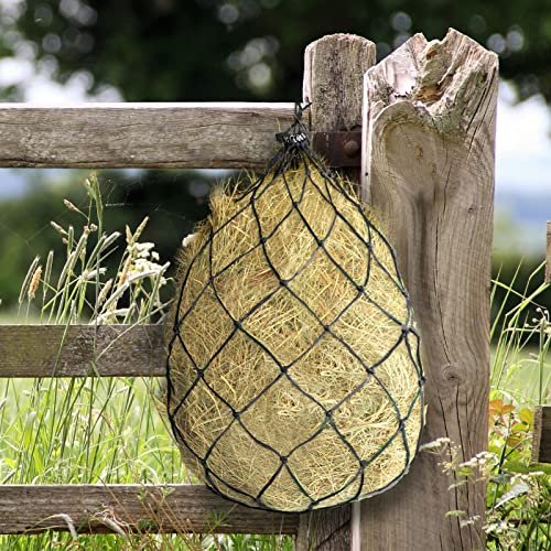 2PCS Durable Slow Feed Hay Net for Horses 40” Length with Strong 4x4” Holes Nylon Rope Hanging Suitable for Trailer and Stall, Slow Feeding Reduce Waste - color: 2PCS-Black