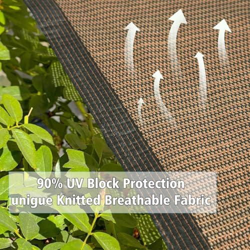 Shade Cloth for Garden 20 * 20FT, 70% Sunblock Mesh Tarp & Outdoor Sun Shade with Grommets, Sun Shade Outdoor Cover, Plant Covers Freeze Protection for Greenhouse, Kennel, Lawn, Patio Brown - color: brown, size: 20*20FT
