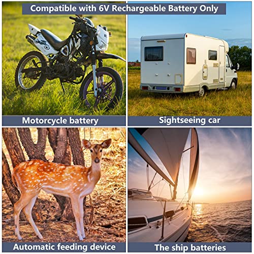 6V Solar Panel for Deer Feeder, Efficient Charger w/Adjustable Mounting Bracket & Alligator Clips, 6V Solar Panel Compatible with Game Feeder Timer & Rechargeable Batteries
