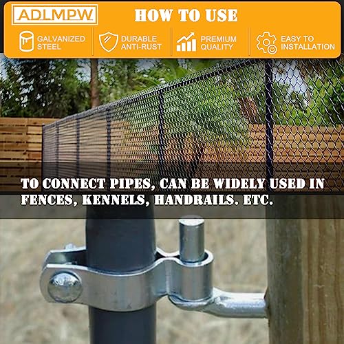 [Pack of 2] 8" J-Bolt Chain Link Fence Gate Hinge, Galvanized Steel J-Bolt Post Hinge with 5/8" Male Hinge Pin, Nuts & Washers Included. - size: 8" (2 Pack)