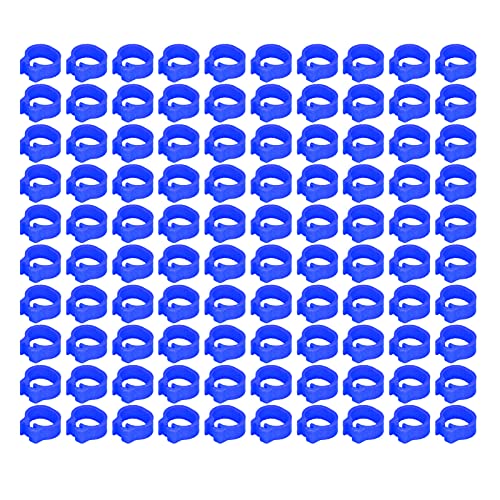Zerodis 100PCS 8mm Leg Rings, Plastic Identification Bands for Pigeons, with Reusable Easy to Install for Poultry Dove Marking (Blue) - color: Blue