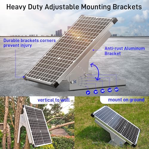 Voltset 50W Solar Panel Kit 12V Solar Battery Trickle Charger & Maintainer | MPPT Charge Controller | Waterproof Solar Panel Battery Charger | for Car RV Boat Marine Trailer | Adjustable Mount Bracket - size: mppt 50w
