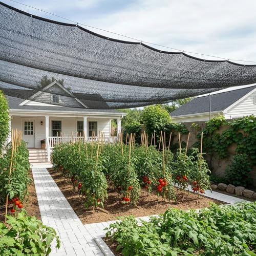SUNNY GUARD Sun Shade Cloth, 10 x 20 FT Black HDPE Mesh | 35-45% Breathable shade cover creates a cooler space for plants, vegetables, greenhouses, patios, chicken coops, and kennels - color: 40 SHADE-BLACK, size: 10 FT x 20 FT