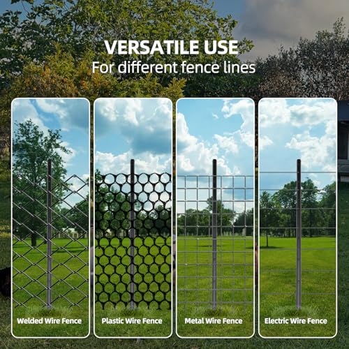 Metal Fence Post 4.8FT, 10 Pack Heavy Duty T Posts for Garden | Heavy Duty Steel / Black Coating / Rust Resistant / Garden Wire Fence Support / Trellis / No-Dig U Post - size: 4.8FT 10PCS