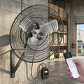 Amico 24 Inch Wall Mount Fan with Remote, IP44 Waterproof, Oscillating | 8-Speed DC Motor, Industrial High Velocity 8500 CFM, Shop Fan for Commercial Use, Gym, Patio,Garage, Outdoor - size: 24 inch