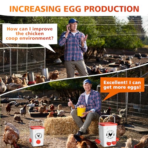 ‎Tgeyd Tgeyd 5Gal/25Lb Large Chicken Feeder and Waterer Set (Rain Proof/No Waste), with S-Hooks for Easy Hanging