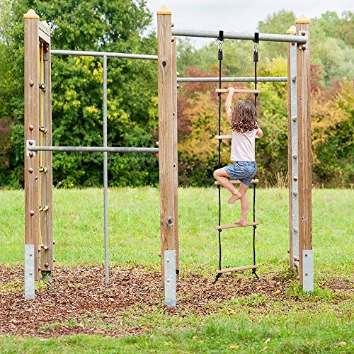 Rope Ladder for Kids, Wooden Climbing Obstacle Swing Ladder | Rope Ladder with 2 Hooks, Climbing Rope for Kids, Hanging Ladder for Swing Accessories, Playground Game, Play Set Outdoor