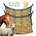 2 Pcs Large Capacity Slow Feed Hay Nets for Horses - Hanging Ultra Slow Feeder Horse Hay Bag for Horses Goats 31.5" X 35.5"