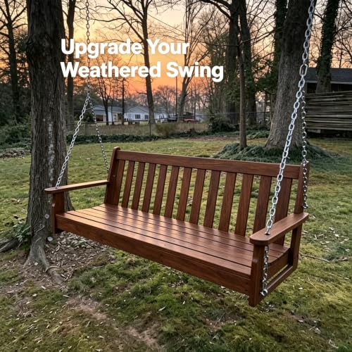 304 Stainless Steel Porch Swing Set Chains Kit - Fits up to 8' Ceiling | Heavy Duty, Chain for Porch Swing Set, 700 Lbs Weight Capacity, Ideal for Outdoor Swings Chairs, Benches, Playgrounds - size: 8 Feet Ceiling 5.2Ft*4