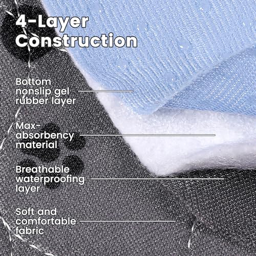 Washable Pee Pads for Dogs,4 Pack Extra Large 24"x24" Super Absorbent Reusable Puppy Pads,Non-Slip 100% Waterproof Dog Pee Pads,Pet Training Pads for Couch, Crate,Potty Training,Floor - size: 24X24 Inch（Pack of 4）
