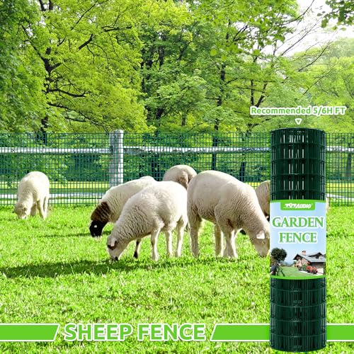Green PVC Coated Welded Wire Fencing,2"x3" 16 Gauge,48inch H x 100ft L Garden Wire Fence Roll,2/3/4/5/6ft Tall x 50/100 ft Long Hardware Cloth Metal Mesh for Yard,Farm,Chicken,Dog,Vegetable Protection - color: Green, size: 2"x3" 48inx100ft