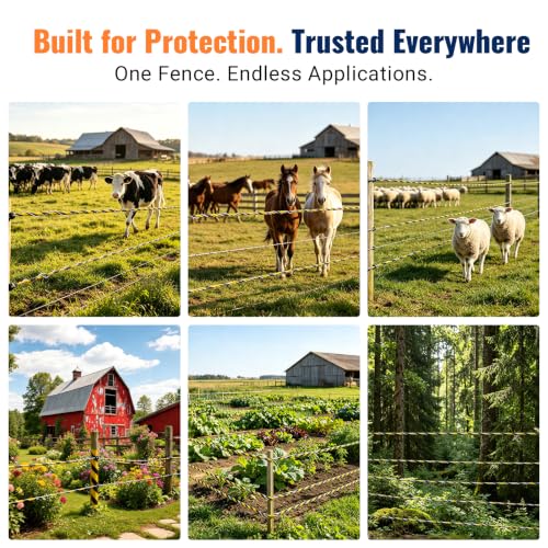 Electric Fence Wire 656 Feet 200 Meters Electric Fencing Poly Wire Rope Line with Reliable Conductivity and Rust Resistance, UV Resistant 1/8inch Diameter - Yellow Black - color: Yellow & Black, size: 1/8 x 656FT