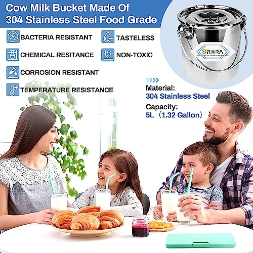 5L Cow Milking Machine, Rechargeable Battery Adjustable Pulse Vacuum Electric Cow Milking Machine,Portable Milking Machine,Individual Pulsation Adjustment, Udder Protection - size: 5L Cow