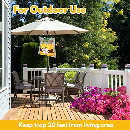 6 Pack Disposable Wasp Traps Outdoor Hanging, Bee Bags Traps for Outside | Yellow Jacket Trap, Wasp Catcher Fits Hornet, Wasps, Yellow Jacket & Carpenter Bee, Bug Flies for Patio Garden Outdoor Use - size: 6 Pack-A2