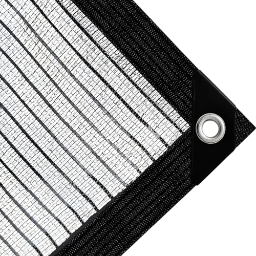 Shade Cloth-Thickened and Encrypted 80% Aluminum Shade Cloth for Greenhouse Balcony Garden,Outdoor Pergola,Lawn,Cars.Easy Hanging with Edges and Holes,Silver Heat Reflective Tarp - size: 10ft×16ft