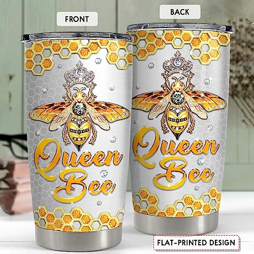 SANDJEST Bee Tumbler 20oz Jewelry Drawings Stainless Steel Insulated Tumblers Gifts for Women Girls Coffee Travel Mug Cup Gift for Birthday Christmas - color: Bee