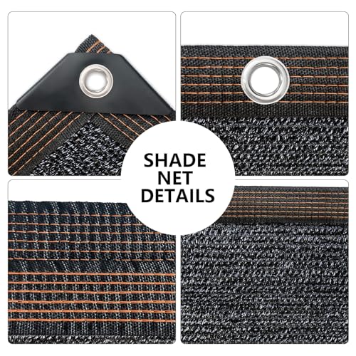 Shade-Cloth 85-90% for Garden Greenhouse Plants 10x16 FT, Black Sun-Block Shade Cover Mesh Tarp with Grommets Sun Shade Canopy for Outdoor Pergola Patio Flower Lawn Kennel Chicken Coop - size: 10x16 FT