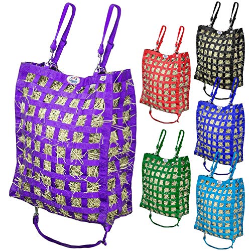 Derby Originals Superior Slow Feeder Horse Hay Bag with Super Tough Bottom and 1 Year Warranty - color: Purple