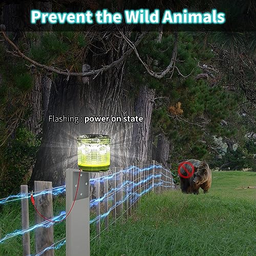 Electric Fence Indicator Light, Briidea Solar Fence Alarm with Light Transmission to 1/2 Mile, Ensure The Normal Operation of The Electronic Fence to Prevent The Invasion of Wild Animals - color: White