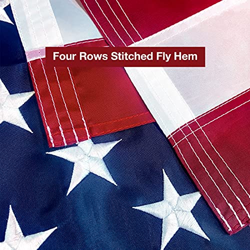 American Flag 4x6 FT Embroidered Stars, Sewn Stripes, Brass Grommets USA US Flag Polyester Long Lasting for Outdoor Use - size: 4x6 Ft Brass Grommets