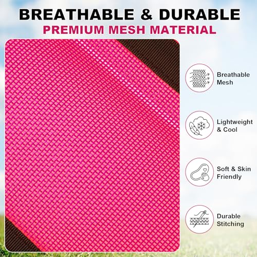 Donkey Fly Boots Set of 4, UV-Proof Breathable Mesh Leg Wraps with Built-in Nylon Support, Non-Slip Adjustable Closures, Summer Protection for Farm Donkeys, Pony, Mule(Mini,Pink,4) - color: Pink
