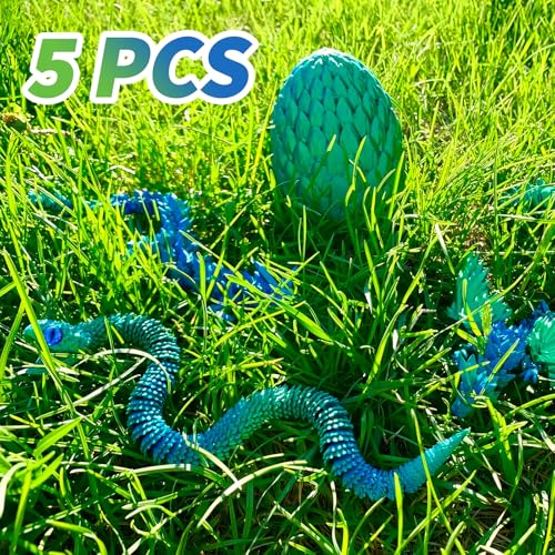 5 Pcs，12" 3D Printed Dragon Eggs,Dinosaur Egg,Crystal Dragon Toys,Snake Eggs, Animals,Fidget Toy,Desk Executive Toy，Easter Eggs Basket Stuffers,Toys for Boys Kids Teen 5-7 4-6 8-12 - color: Tt-01